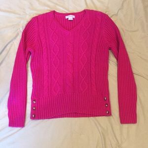 Pink cable knit sweater